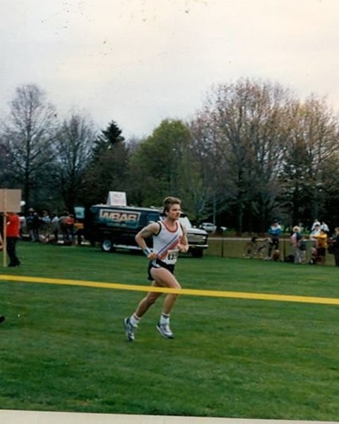 Will Power finishing the 1988 Long Island Half Marathon