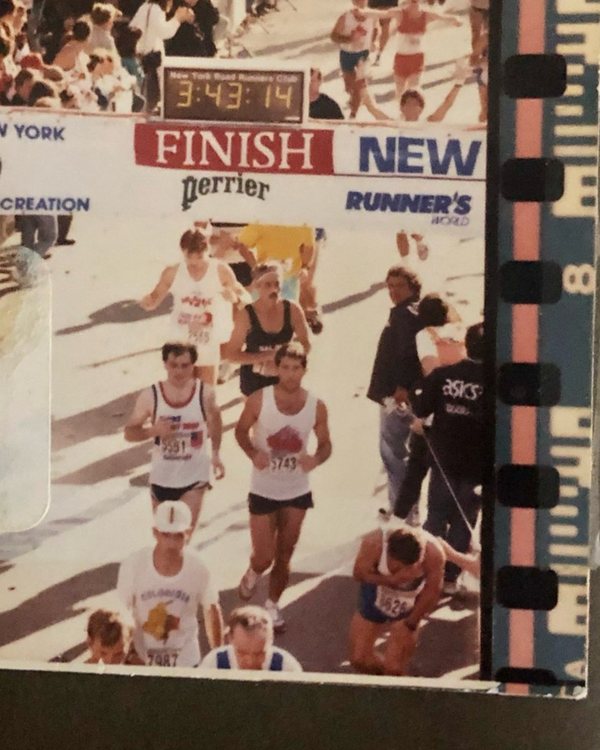 Photo proof sheet from the 1988 New York City Marathon finish